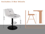 Swivel Bar Stools with Adjustable Height , Backrest, and Soft Knit Fabric - Ideal W2699P360246