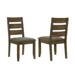 ZUN Set of 2 Upholstered Seat Dining Chairs in Knotty Nutmeg Finish B016P223095