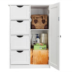 ZUN Single Door Bathroom Storage Cabinet with 4 Drawers White 80099521