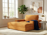 42.8" Oversized Chaise Lounge Chair with Storage Ottoman, Corduroy Sofa Bed with Cup Holders & USB N765P350851Y