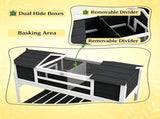 Tortoise Terrarium House Dual Main Habitats, Adjustable Lamp Stand, Storage Shelf & Openable Top 67286959