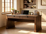 Farmhouse Computer Desk with 2 PullOut Drawers, 48 Sturdy Engineered Wood Writing Workstation, 15335754