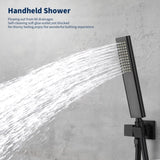 Male NPT Waterfall Shower head with Handheld, Matte Black Bathtub Shower Faucet with High Flow Wall 02156252