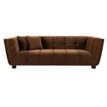 ZUN WKS13 Mid-century modern style: camel sofa simple, small square design, velvet fabric texture W2085P173260