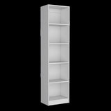 ZUN Home Xs Bookcase with 5-Tier Shelves and Slim Design -White -Office B200137829