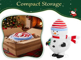4.7FT Chubby Snowman Christmas Decoration with Striped Hat, Cloth-Covered Fleece Fabric, 120 24079351