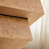 43.31 Inch Faux Burl Wood Pattern Decal Coffee Table,Rectangle Mid-Century Modern Table for Living W2582P343958