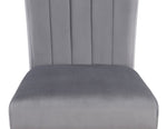 ZUN 2pc Casual Upholstered Velvet Upholstery Chair Channel Tufted Back Wooden Dining Room Furniture Gray B011P261181