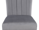 ZUN 2pc Casual Upholstered Velvet Upholstery Chair Channel Tufted Back Wooden Dining Room Furniture Gray B011P261181