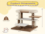 2-in-1 Cat Stairs & Tree - 4-Tier Platforms with Sisal Scratching Posts, Gray 89318685