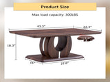 Modern Minimalist Walnut Dark Brown Texture Sticker-Patterned MDF Rectangular Coffee Table. Add a W1151P230544