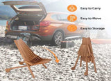 Wood Folding Chair for Outdoor, Low Profile Acacia Wood Lounge Chair for Balcony Porch Backyard 45059415