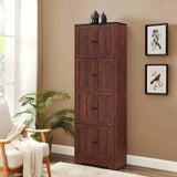 Tall Storage Cabinet with 8 Doors and 4 Shelves, Wall Storage Cabinet for Living Room, Kitchen, 53820214