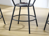 3-Piece Bar Table Set,Round Height Table and PU Upholstered Stools with Backrest, Industrial 49003500