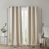 Tonal Printed Faux Silk Total Blackout Curtain Panel Pair B03599836