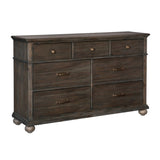 ZUN Classic Rustic Brown Finish Dresser of 7 Drawers Wooden Bedroom Furniture 1pc Rustic Style B011P210716