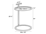 Portable Metal Round C-Table & End Table 12"D x 23.5"H 24089642