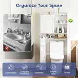 Over-The-Toilet Storage Cabinet - 1 Top Shelf 2 Enclosed Cabinets Toilet Paper Holder, 32048221