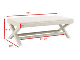 Comfort Double Bench Upholstered in Velvet Fabric,Stool Stylish X-Crossed Legs,Comfort Cushion W2671P441828