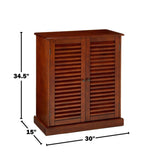 Shoe Cabinet with 5 Shelves and Louvered Doors, Oak B016P356006