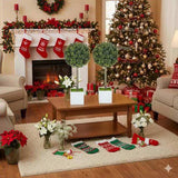 2PCS Set Artificial Tree Fake Plants Natural Boxwood Topiary Balls with 114 PE Leaves Tree Indoor 65465292