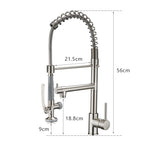 ZUN Commercial Kitchen Faucet Pull Down Sprayer Brushed Nickel,Single Handle Kitchen Sink Faucet W1932P172291