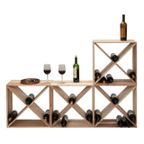 ZUN 24 Bottle Modular Wine Rack, Stackable Wine Storage Cube for Bar Cellar Kitchen Dining,4 sets W2181P160395