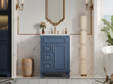 24" Bathroom Vanity with Ceramic Sink, Small Bathroom Sink Cabinet, Modern Cabinet with 2 Drawers N710P318990C