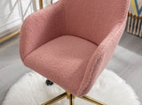 Modern Teddy Fabric Material Adjustable Height 360 Revolving Home Office Chair With Gold Metal Legs 04615420