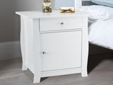 Single Door Bedside Cabinet with A Drawer White 92297256