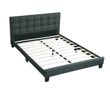 Modern 1pc Full Size Bed Charcoal Polyfiber Tufted Headboard Platform Bedframe Bedroom Furniture B011P243662