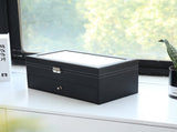Leather 12 Piece Eyeglasses Storage and Sunglass Glasses Display Drawer Lockable Case Organizer 17832318