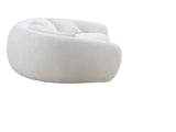 102'' 5-Seater Boucle Sofa Modern Sectional Half Moon Leisure Couch Curved Sofa Teddy Fleece Velet W87661868