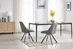 ZUN Dining Chair,Thickened fabric chairs with metal legs Set of 2,Grey W1249P243510