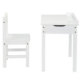 Flip Top Kids Table and Chair Set, Wood Activity Table Set with Storage Space for Arts Crafts, White 50422470
