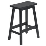 2pcs Pine Wood Saddle Seat Bar Stool Black 02885739