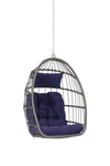 ZUN Outdoor Garden Rattan Egg Swing Chair Hanging Chair PE Hang Chair W874127490