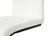 Modern White PU dining chair living room chair upholstered chair, black metal chair leg design, W210P199101