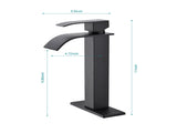 Waterfall Spout Bathroom Sink Single Handle Faucet with Pop-Up Drain 36002091