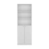 ZUN Home 2-Door Bookcase, Modern Storage Unit with Dual Doors and Multi-Tier Shelves -White -Office B200137830