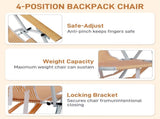 4-Position Adjustable Backpack Beach Chair, Foldable Rustproof Aluminum Frame Lounge Chair with 86485708