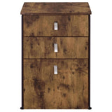 ZUN Antique Nutmeg 3-drawer File Cabinet B062P153724