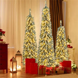 3-Piece Slim Pencil Christmas Tree Set - 216302505 Branch Tips, Simulated Snow 90263291