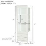 71'' Tall Display Cabinet with Single Upholstered Glass Door, China Cabinet, Wine Cabinet with 5 N845P277577W