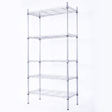 XM-304B Rectangle Carbon Steel Metal Assembly 5-Shelf Storage Rack Silver Gray 13746784