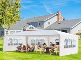 10'X20' Outdoor Party Tent with 4 Removable Sidewalls, Waterproof Canopy Patio Wedding Gazebo, White 69471585