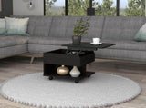 Babel Lift Top Coffee Table 15.3" H, Casters, One Shelf, Black, Living Room B097P407605