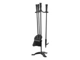 4-in-1 Fireplace Tool Set with Poker, Ash Shovel, Brush, Stand, Wrought Iron & Carbon 05520290