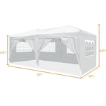 ZUN 10'x20' Folding Canopy with 6 Removable Sidewalls Outdoor Event Shelter UPF 50+ Gazebo Portable W2185P191605