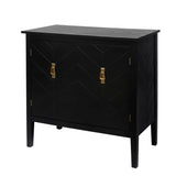 2 Door Wooden Cabinets, Black Wood Cabinet Vintage Style Sideboard for Living Room Dining Room W68852964